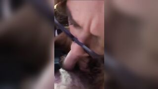 Fidanzata occhialuta spompina come una disperata