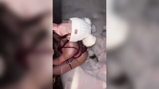 Pompino sulla neve a Gressoney Valle D'Aosta Italia