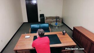 Secretary and vice principal blowing dick at the office