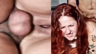 Rossa italiana inculata e farcita di sperma