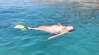 Una papera che galleggia