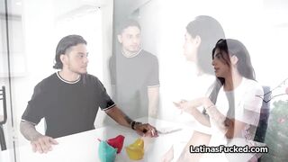 Fucking sexy Latina face in the shower using a big dick